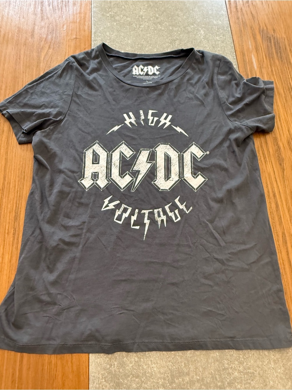AC/DC Black Graphic 'High Voltage' Short Sleeve Tee
